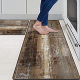 MAYHMYO Anti Fatigue Kitchen Mat - Set of 2 - Taupe Abstract Art Comfort Mats - Cushioned, Non Slip Floor Mat MAYHMYO