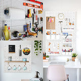 Pegboard Wall Organizer Panels, Craft Room, Kitchen, Garage, Living Room, Bathroom, and Study Room, Easy to Install (4Pcs) LANSI
