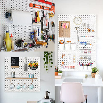 Pegboard Wall Organizer Panels, Craft Room, Kitchen, Garage, Living Room, Bathroom, and Study Room, Easy to Install (4Pcs) - WoodArtSupply