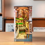 Rolife DIY Book Nook Kit 3D Wooden Puzzle, Bookshelf Insert Decor with LED DIY Bookend Diorama Miniature Kit Crafts Hobbies Gifts for Adults/Teens Rolife
