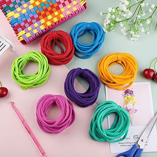 Aodaer 192 Pieces Loom Potholder Loops Weaving Loom Loops Weaving Craft Loops Refill Elastic Potholder Loops with Multiple Colors for DIY Crafts Aodaer