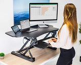 Mount-It! Height Adjustable Standing Desk Converter | 48” Wide Tabletop Sit Stand Desk Riser with Gas Spring | Stand Up Computer Workstation Fits Mount-It!