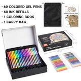 Shuttle Art Gel Pens, 120 Pack Gel Pen Set Packed in a Box, 60 Unique Colors with 60 Refills for Adults Coloring Books Drawing Doodling Crafts Shuttle Art