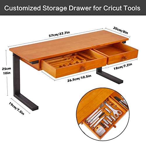 Duryeo Tabletop Solid Wood Stacker with Storage Drawers, Organizer Stand to Keep Cricut Craft Cutting Machines, Accessories and Other Supplies Duryeo