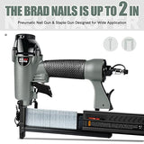 Pneumatic Brad Nailer, NEU MASTER 2 in 1 Nail Gun Staple Gun Fires 18 Gauge 2 Inch Brad Nails and Crown 1-5/8 inch Staples with Carrying Case and NEU MASTER