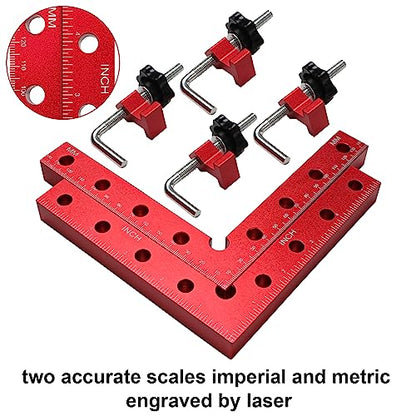 Rumansen Right Angle Clamps, 90 Degree Positioning Squares, 5.5"x5.5" (140mmx140mm) Aluminum Alloy Carpenter Corner Clamps, Clamping Square for - WoodArtSupply