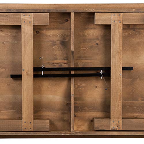 Flash Furniture Hercules Series 8' x 40" Rustic Solid Pine Folding Dining Table, Rectangular Antique Farmhouse Dining and Event Extension Table Flash Furniture