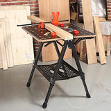 VEVOR Folding Work Table, 2-in-1 as Sawhorse & Workbench, 1000 lbs Capacity, 7 Adjustable Heights, Steel Legs, Portable Foldable Tool Stand with Wood VEVOR