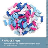 SEWACC 100pcs Fish Wood DIY Crafts Cutouts Wooden Fish Shaped Hanging Ornaments Unfinished Wood Signs Sea Animals Ornaments for Wedding Birthday SEWACC