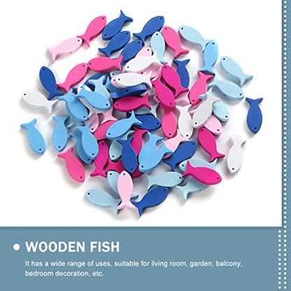 SEWACC 100pcs Fish Wood DIY Crafts Cutouts Wooden Fish Shaped Hanging Ornaments Unfinished Wood Signs Sea Animals Ornaments for Wedding Birthday - WoodArtSupply