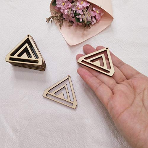 30PCS Chevron Triangle Earring Wood Findings,DIY Wood Blank Chevron Earring Hoops for Macrame (1.5") ACFENG