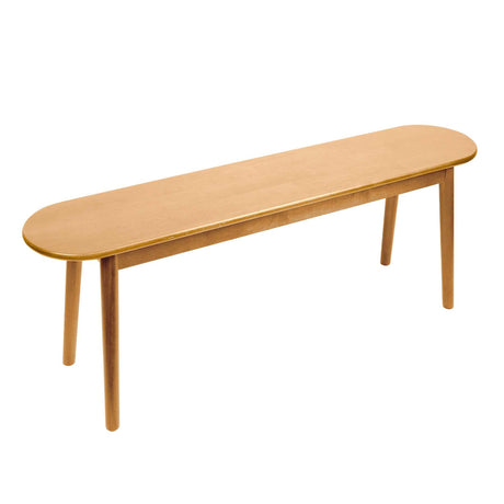 Cttasty Entryway Bench, Solid Wood Dining Bench, Midcentury End of Bed Bench w/Rounded Corner, Outdoor Bench w/Robust Construction, Bedroom Bench, Cttasty