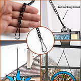 Stained Glass Window Hanging Chain Kit, Picture Hanging Chain with Suction Cup Hooks Sunshine Catcher Metal Nickel Plating Stained Glass Window Arecyuer