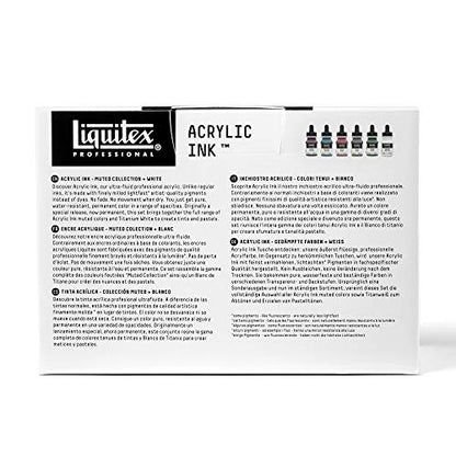 Liquitex Professional Acrylic Ink, 1-oz (30ml), Muted Collection, Set of 6 - WoodArtSupply