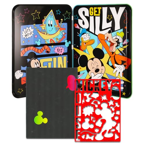 Disney Mickey Mouse Scratch Art Kit for Kids - Bundle with Mickey Scratch Activity Book Featuring Mickey, Goofy and More | Mickey Mouse Coloring and - WoodArtSupply