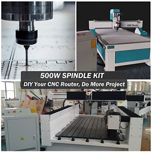 CNC Spindle, MYSWEETY 500W Air Cooled 0.5kw Milling Motor and Spindle Speed Power Converter and 52mm Clamp and 13pcs ER11 Collet for DIY Engraving - WoodArtSupply