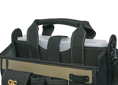 CLC Custom LeatherCraft 1529 16 In. Center Tray Tool Bag, 16 Pocket Custom Leathercraft