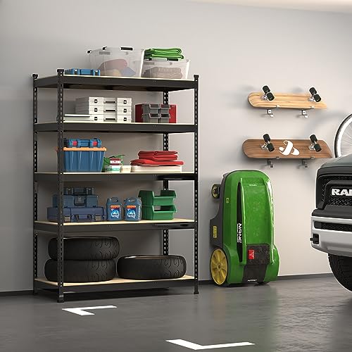 PrimeZone 47" W x 23.6" D x 71" H Large Heavy Duty Storage Shelves - 5 Tier Adjustable Garage Storage Shelving, Metal Storage Utility Rack Shelf Unit PrimeZone