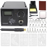 WANDART Professional Wood Burning Kit with One Pyrography Pen Single Wood Burner with 20 Wood Burning Tips with Case and 5PCS Stencils WANDART