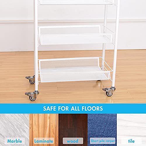 NERILEE 2 Inch Rubber Caster Wheel Set of 4(2 with Brakes & 2 Without) with 5/16" x 1-1/2" (8 x 38mm) Stem Sockets, for Furniture Crib Trolley Dining nerilee