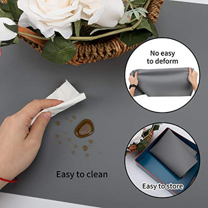 Extra Large Silicone Table Mat, Genuine Food-Grade Silicone Mat for Crafts Kids Dinner Placemat Desk Countertop Waterproof Protector Heat Insulation - WoodArtSupply