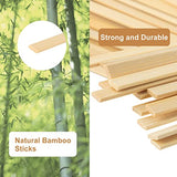 150 Pieces Natural Bamboo Sticks for Crafts- Extra Long 15.7 Inch Wooden Crafts Sticks Stakes for Crafting Arts Projects Aulock