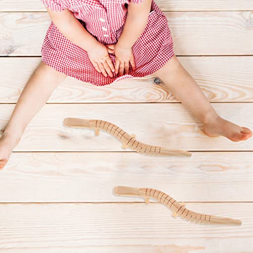 Toddmomy 5pcs Wooden Lizard,Unfinished Wooden Wiggly Lizard Jointed Flexible Wooden Lizard for Arts and Crafts Halloween Party Decoration Toddmomy
