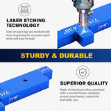 TRAVEANT Router Table Set Up Bars, 7PCS Aluminum Precision Setup Block Height Gauge Set for Woodworking Tools Table Saw Accessories Angle Depth Traveant