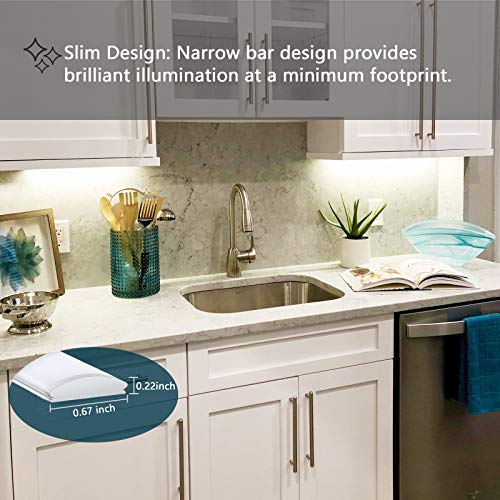 Under Cabinet Light, 12 Inch Plug in LED Closet Light with Memory Function, Cold White 6000K, Super Slim Dimmable Workbench,Under Counter Lights for JUSJUBR