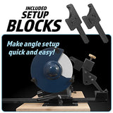 Pro Grind Multi-Grind Sharpening Jig with Setup Blocks for Multiple Tool Grinds and For Use with Sharpening Systems that Use Pocket V-Arm Attachments Peachtree Woodworking Supply