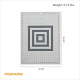 Fiskars Self Healing Cutting Mat for Crafts, Sewing, and Quilting Projects - 18” x 24" Grid - Rotary Fabric Cutting Craft Mat with Ruler Grid - Gray Fiskars