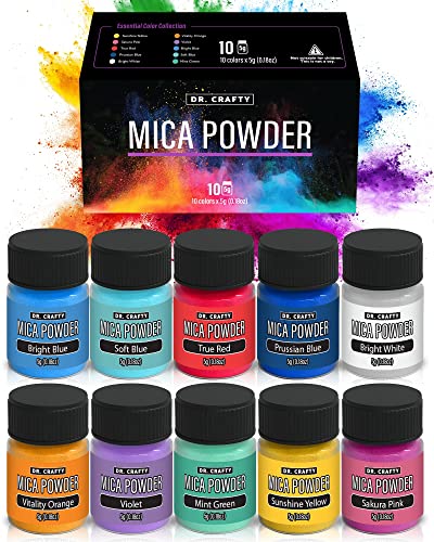 𝗗𝗥 𝗖𝗥𝗔𝗙𝗧𝗬® 𝗠𝗶𝗰𝗮 𝗣𝗼𝘄𝗱𝗲𝗿 for Epoxy Resin, Pigment Powder - Resin Mica Powder for Candle Making, Resin Powder – Epoxy Pigment Powder for Epoxy Resin, DR. CRAFTY
