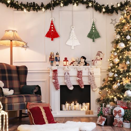 Macrame Kit for Beginners with Step-by-Step Video Tutorials Christmas Tree Craft Starter Kit for Adults Kids DIY Wall Hanging Art Decor Festive FLORAVITA