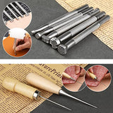 TLKKUE Leather Working Kit, Leather Working Tools for Beginners, Leather Crafting Tools and Supplies with Storage Bag Sewing Carving Punching Cutting TLKKUE