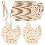 Abaodam 20pcs Rabbit DIY Wooden Easter Egg Cutouts Wood Easter Decor Easter Crafts for Kids Easter Crafts for Adults Chicken Ornament Chick Tree Abaodam