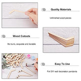 OLYCRAFT 30pcs Unfinished Wood Hockey Stick Blank Wood Slices Hockey Shape Wooden Pieces Unfinished Blank Slices Natural Wood Cutouts for DIY Project OLYCRAFT