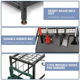 Garden Tool Organizer for Garage, Garden Tool Rack, Up to 58 Long Handled Tools, Yard Tool Holder for Garage, Shed, Outdoor, Tool Stand, Black Kingarage