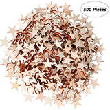 500 Pieces Star Shape Unfinished Wood Pieces, Blank Wood Pieces Wooden Cutouts Ornaments for Memorial Day Independence 4th of July Patriotic Craft Gejoy
