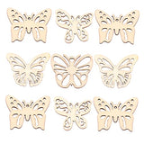 ARTIBETTER 100pcs Unfinished Wood Crafts Unfinished Wood Butterfly Rustic Wood Butterfly Wood Butterfly Tags Butterfly Wood Crafts Wood Butterfly ARTIBETTER
