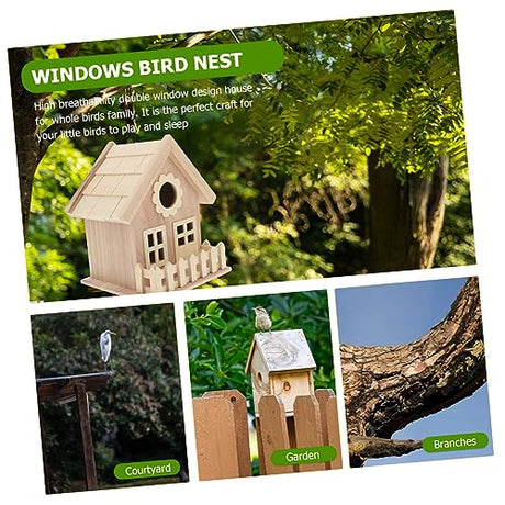 DIY Wood Birdhouse Kit Craft Bird Houses to Paint Wood Bird House for Kids Birdhouse Bulk Mini Birdhouse Small Birdhouse Unfinished Birds Hut Bed BESPORTBLE
