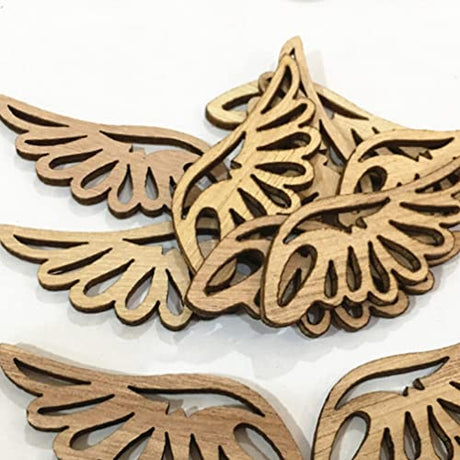 Abaodam 80pcs Angel Wing Unfinished Wooden Cutout DIY Craft Accessories for Birthday Wedding Home Decoration Abaodam