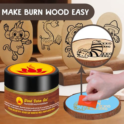 1DFAUL Wooden Burning Paste, 4 OZ Wood Burn Gel with Silicone Squeegee for Crafting, Drawing and DIY Arts, Create Beautiful Art in Minutes, - WoodArtSupply