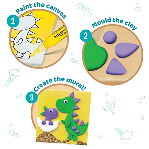 Imagimake Clay Murals Dino - Modeling Clay for Kids - Arts and Crafts for Kids Ages 6-8 - Air Dry Clay for Kids - Gifts for 5, 6, 7, 8 Year Old Boys Imagimake