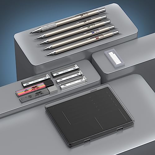 Mr. Pen- Metal Mechanical Pencil Set with Lead and Eraser Refills, 5 Sizes, 0.3, 0.5, 0.7, 0.9, 2mm, Drafting, Sketching, Architecture, Drawing Mr. Pen