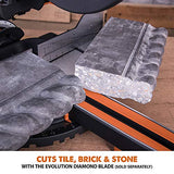 Evolution Power Tools R255SMS+ PLUS 10-Inch Sliding Miter Saw Plus Multi-Material Multi-Purpose Cutting Cuts Metal, Plastic, Wood & More 0˚ - 45˚ Evolution