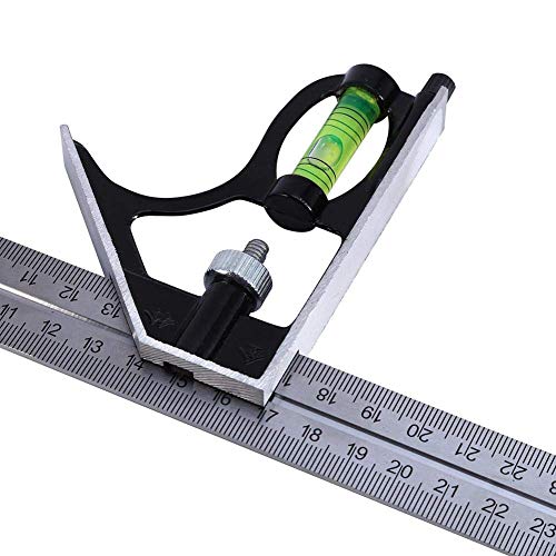 300mm (12") Combination Square Ruler, 1PC Adjustable Engineers Combination Try Square Set, Right Angle Ruler, Stainless Steel Finished Ruler, for - WoodArtSupply