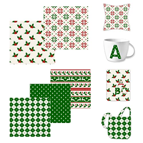 Infusible Ink Transfer Sheets, Easter Green Printable Heat Transfer Vinyl Bundle for Cricut Mug Press Coaster Ceramic Glass Aluminum, 5 Sheets