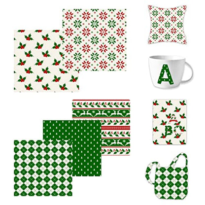 Infusible Ink Transfer Sheets, Easter Green Printable Heat Transfer Vinyl Bundle for Cricut Mug Press Coaster Ceramic Glass Aluminum, 5 Sheets