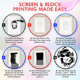 Marabu Screen Printing Kit Set - Screen Print Kit with Reusable Wooden Frame, 1 Screen Printing Squeegee, and 3 x 100ml Ink - Silk Screen Printing Marabu