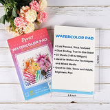 Dyvicl Watercolor Paper Pad 5.5"x8.5", 25 Sheets (140 lb/300gsm), Cold Press, Glue Watercolor Sketchbook for Painting, Drawing, Mixed Media, Acrylic, Dyvicl